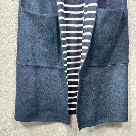 MOTH Extra Long Sleeveless Cardigan Cape Sweater Dark Blue Women One Size - Picture 3 of 11